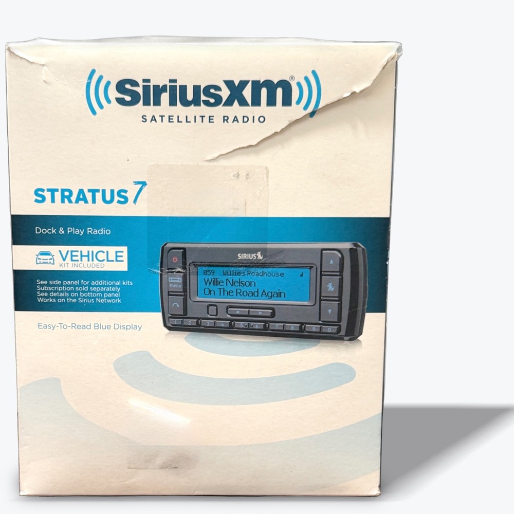 SiriusXM Stratus 7 Vehicle Kit Satellite Radio Black Blue Display SSV7V1 New